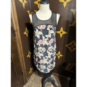 Elizabeth and James Sleeveless Floral Silk Summer Dress Size XS